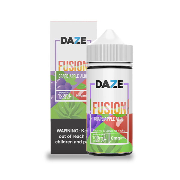 7Daze Fusion Series E-Liquid 100mL (Freebase) | Grape Apple Aloe with Packaging