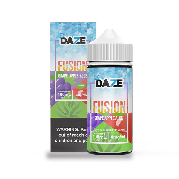 7Daze Fusion Series E-Liquid 100mL (Freebase) | Grape Apple Aloe Iced with Packaging
