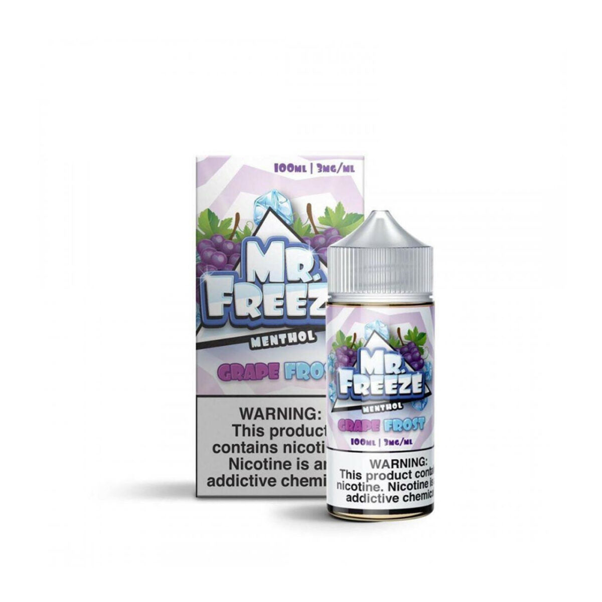 Mr. Freeze TFN Series E-Liquid 100mL (Freebase) | 3mg Grape Frost with packaging