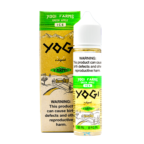 Yogi E-Liquid 60mL | Original & Farms Series) Green apple ice with packaging