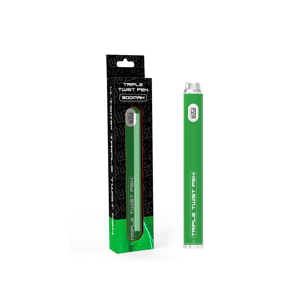 Luzid Triple Twist 510 Battery | 900mAh | 10pc Countertop Display | Green with Packaging