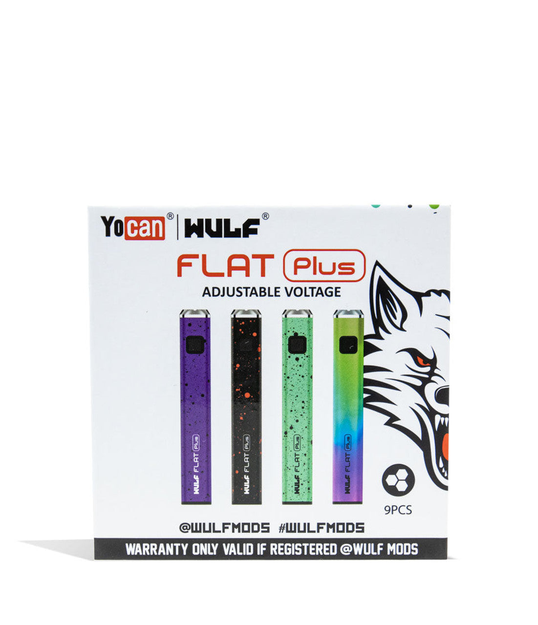 Yocan Wulf Flat Plus Adjustable Voltage 9PK Group Photo