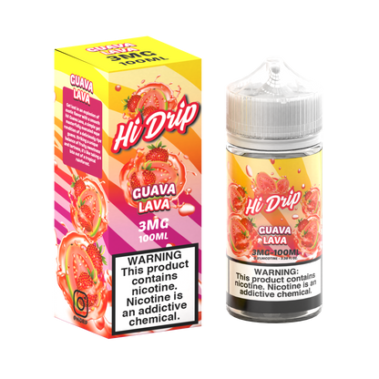 Hi-Drip Series E-Liquid 100mL (Freebase) | Guava Lava with packaging