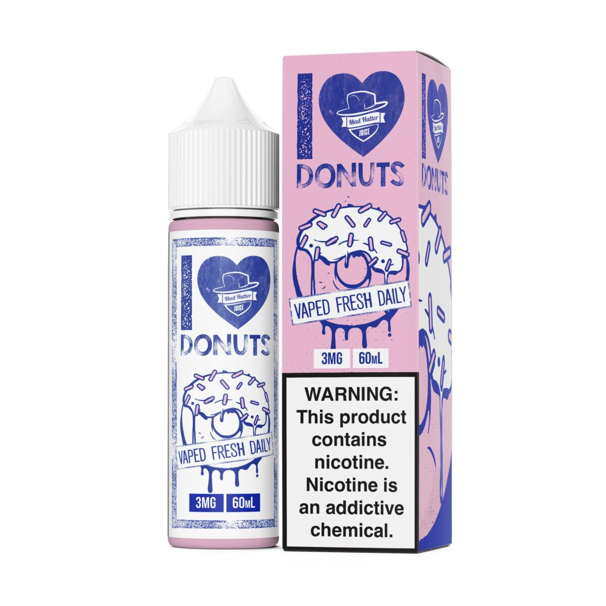 Mad Hatter I Love Series E-Liquid  | 60mL (Freebase) I Love Donuts with Packaging