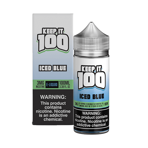 Keep It 100 TFN Series E-Liquid 6mg | 100mL (Freebase) Iced Blue with Packaging