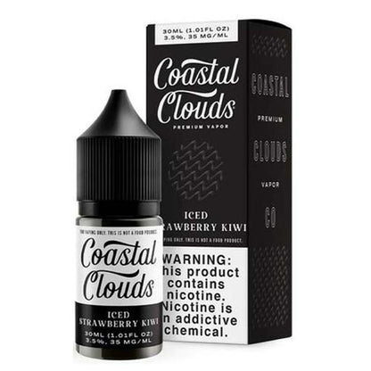 Coastal Clouds Salt Series E-Liquid 30mL (Salt Nic) | Iced Strawberry Kiwi  with packaging