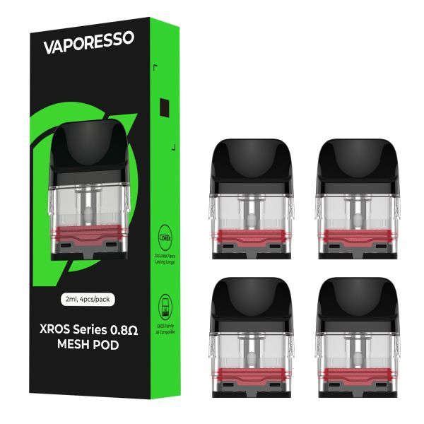 Vaporesso Xross Mesh Pod 3ml 4pk 0.8ohm Corex 2.0 with Packaging