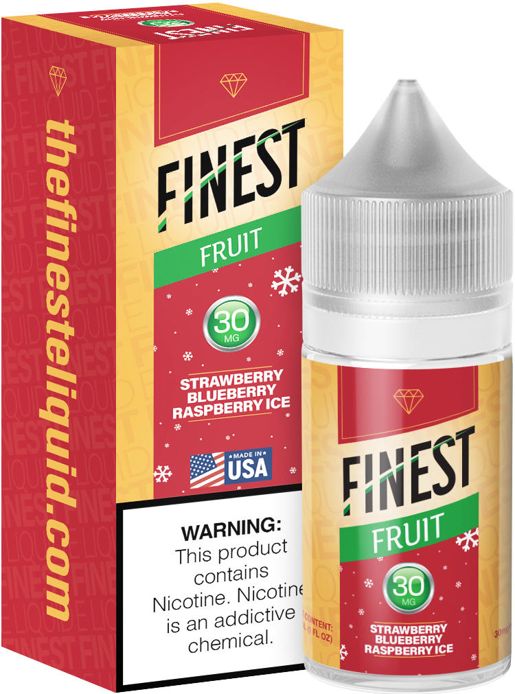 Finest Salt Series E-Liquid 30mL – Strawberry Blueberry Raspberry Ice  with packaging