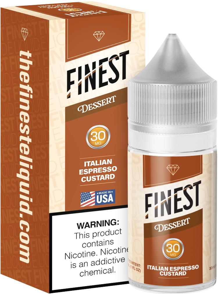 Finest Salt Series E-Liquid 30mL – Italian Espresso Custard with packaging