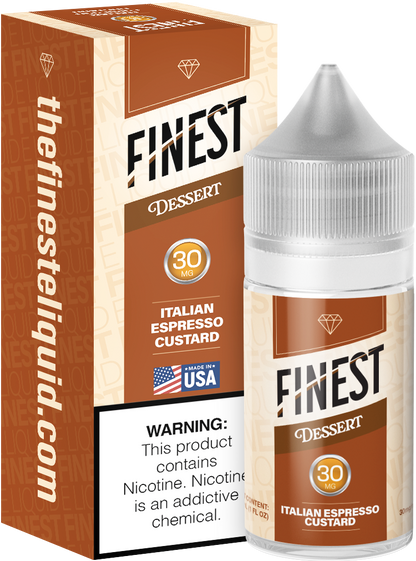 Finest Salt Series E-Liquid 30mL – Italian Espresso Custard with packaging