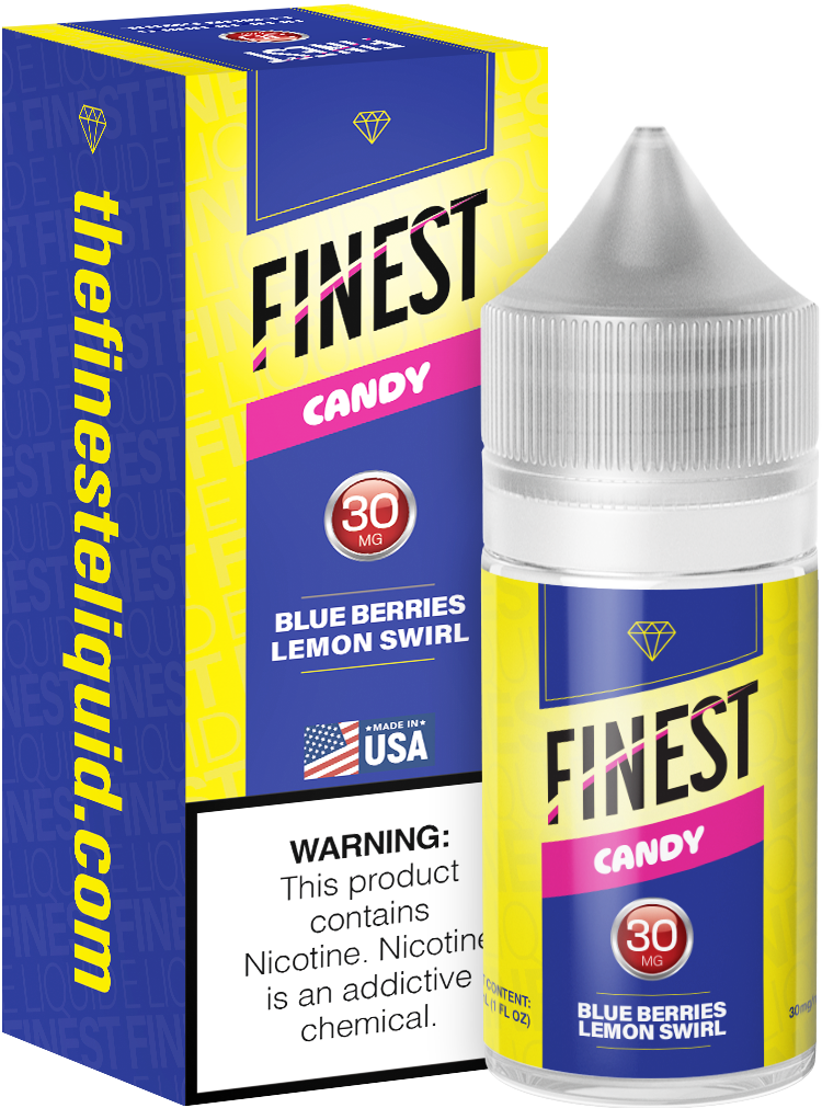 Finest Salt Series E-Liquid 30mL – Salt Nic- Blue-Berries Lemon Swirl with packaging
