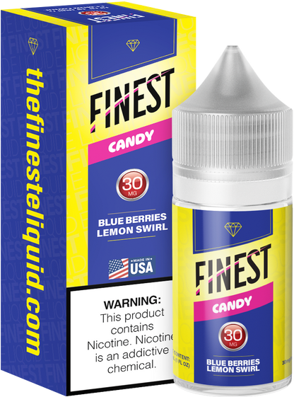 Finest Salt Series E-Liquid 30mL – Salt Nic- Blue-Berries Lemon Swirl with packaging