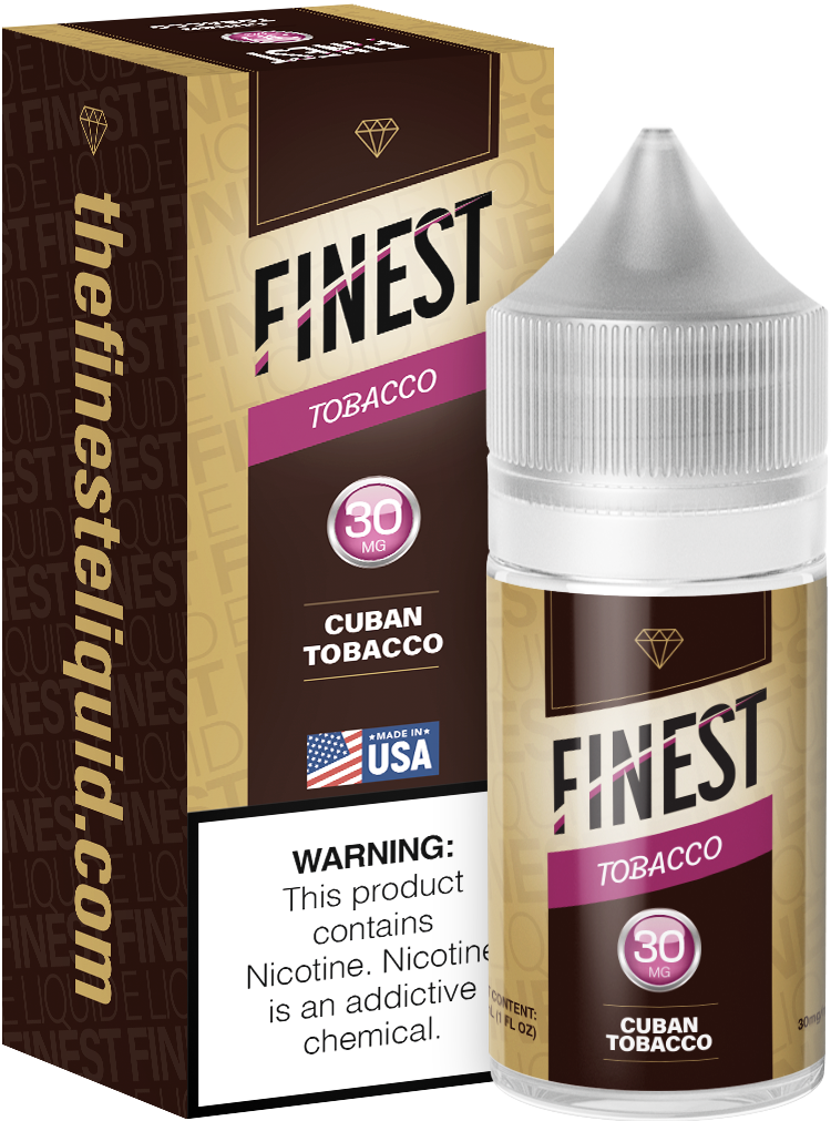 Finest Salt Series E-Liquid 30mL – Cuban Tobacco with packaging