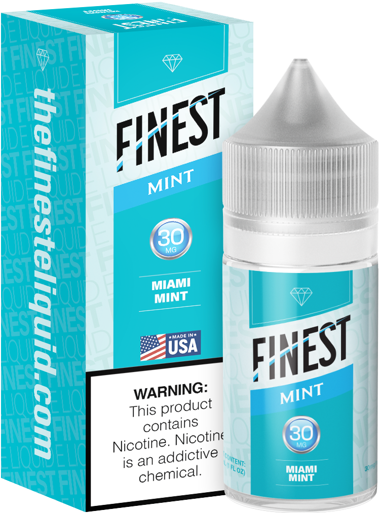 Finest Salt Series E-Liquid 30mL – Miami Mint with packaging