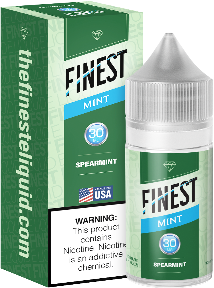 Finest Salt Series E-Liquid 30mL – Spearmint  with packaging