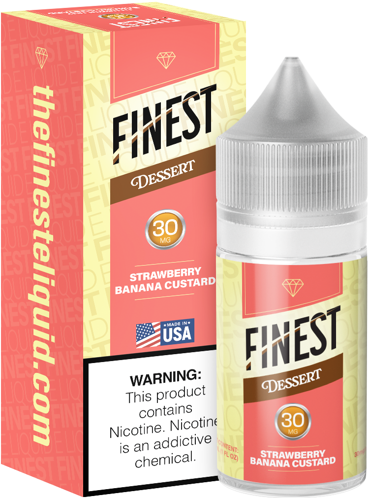 Finest Salt Series E-Liquid 30mL –  Strawberry Banana Custard  with packaging