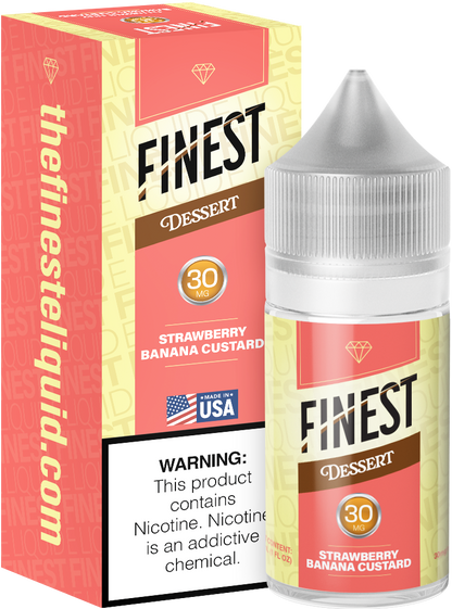 Finest Salt Series E-Liquid 30mL –  Strawberry Banana Custard  with packaging