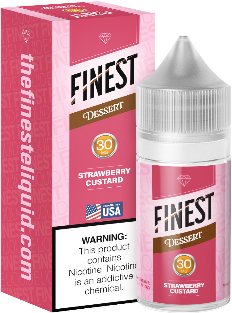 Finest Salt Series E-Liquid 30mL – Strawberry Custard with packaging