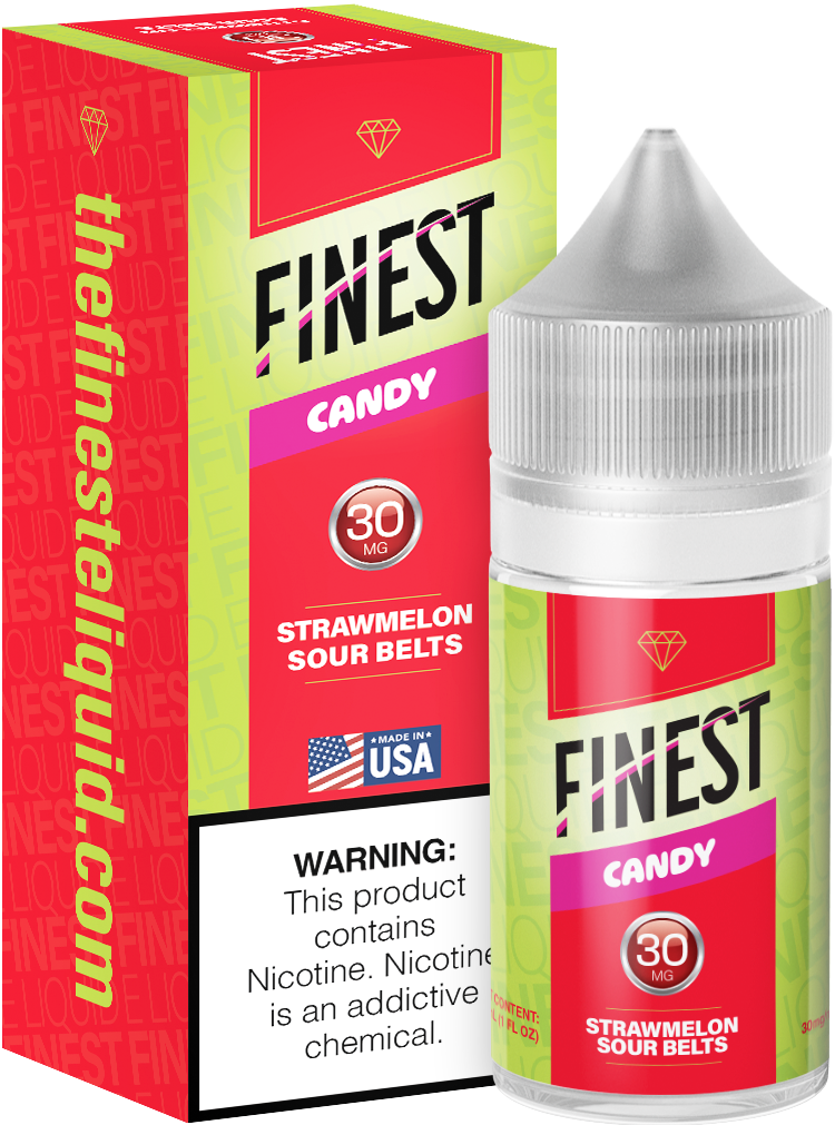 Finest Salt Series E-Liquid 30mL – Salt Nic- Blue-Straw Melon Sour with packaging