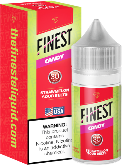 Finest Salt Series E-Liquid 30mL – Salt Nic- Blue-Straw Melon Sour with packaging