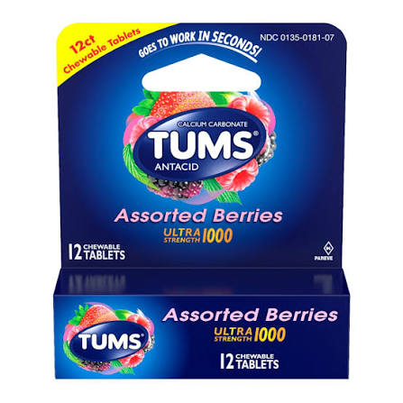TUMS ANTCID ASSORTED BERRIES ULTRA 1000 12CT