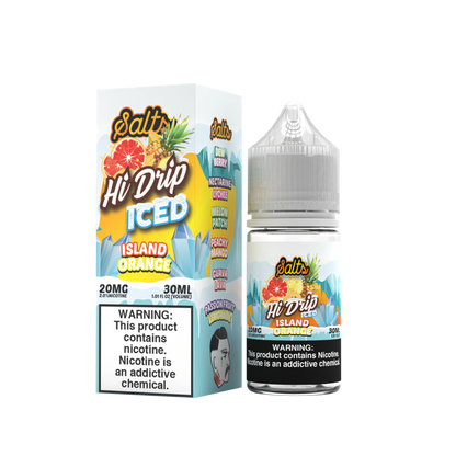 Hi-Drip Salt Series E-Liquid 30mL (Salt Nic) | Island Orange Iced with packaging 