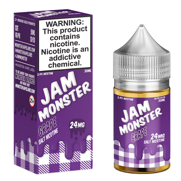 Jam Monster Salt Series E-Liquid 30mL Jam Grape with packaging