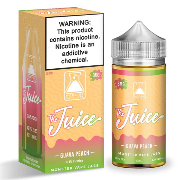 Jam Monster Juice Series E-Liquid 100mL (Freebase) Guava Peach with packaging