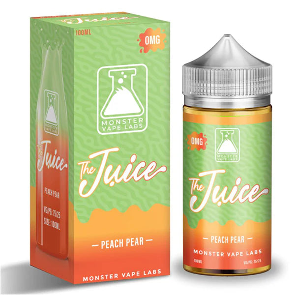 Jam Monster Juice Series E-Liquid 100mL (Freebase) Peach Pear with packaging