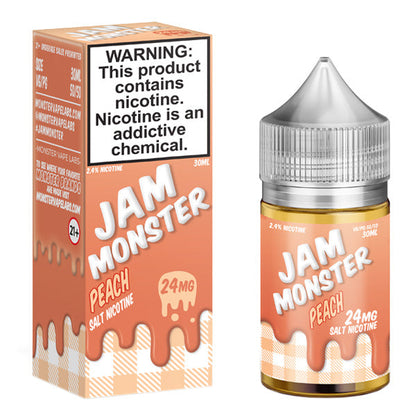 Jam Monster Salt Series E-Liquid 30mL Jam Peach with packaging