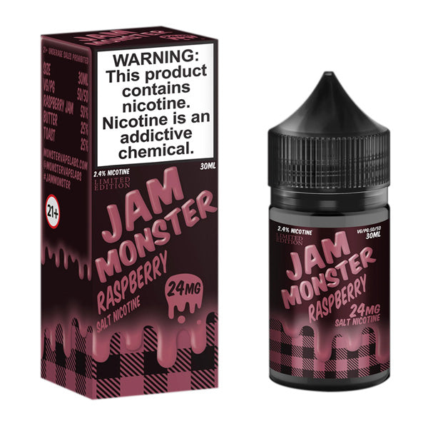 Jam Monster Salt Series E-Liquid 30mL Jam Raspberry with packaging