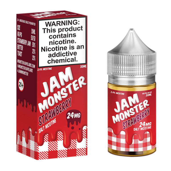 Jam Monster Salt Series E-Liquid 30mL Jam Strawberry with packaging