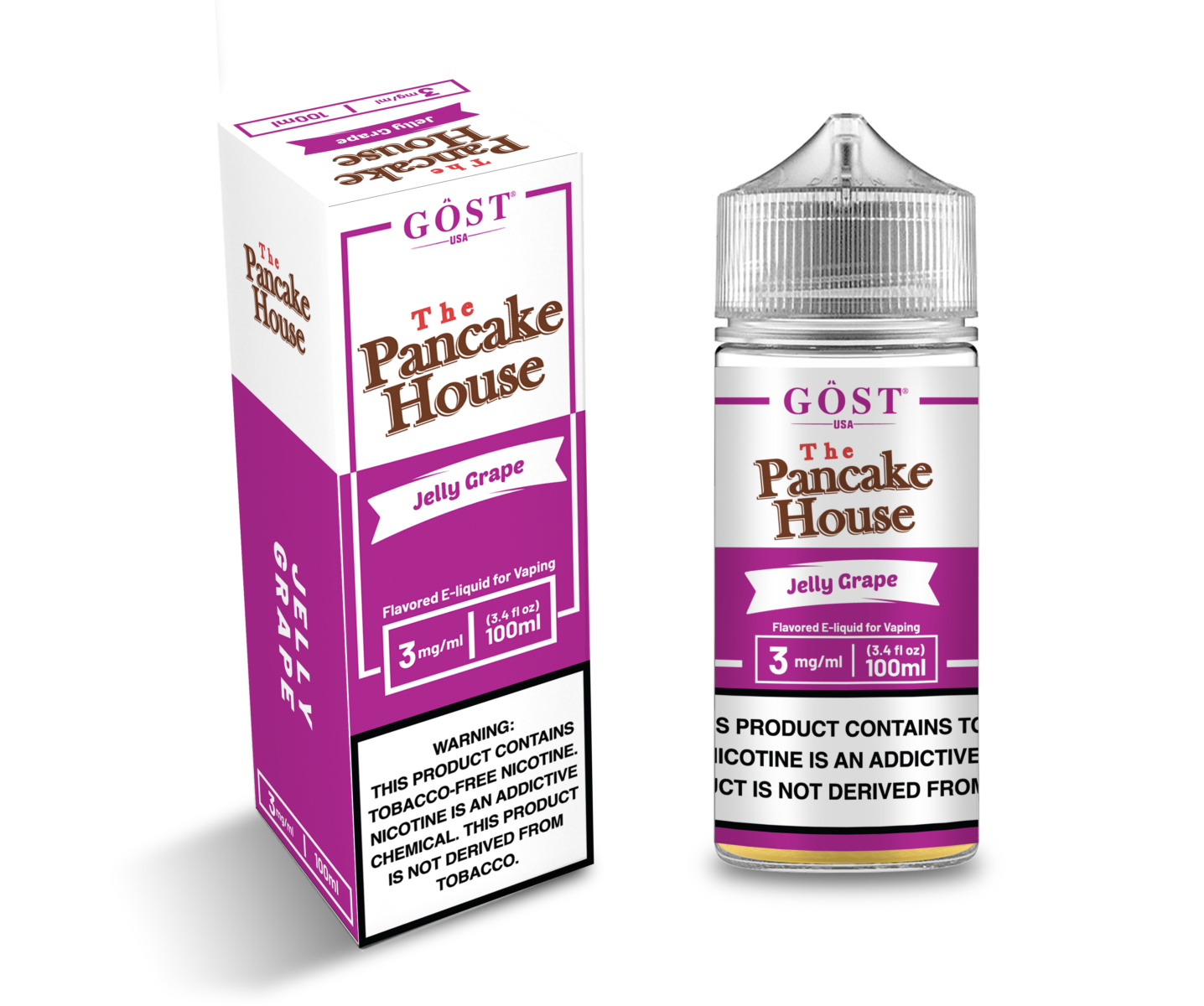 Pancake House Series E-Liquid 100mL (Freebase) | Jelly Grape with Packaging