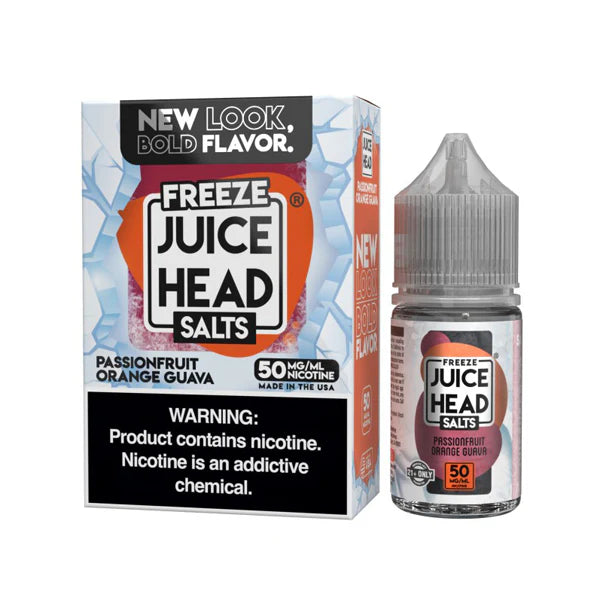 Juice Head Salt Series E-Liquid 30mL (Salt Nic) Passionfruit Orange Guava Freeze with Packaging