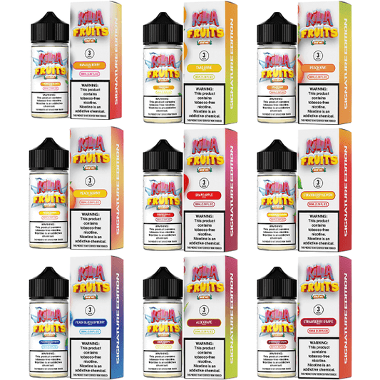 Killa Fruits Signature TFN Series E-Liquid 100mL (Freebase) | Group Photo with packaging