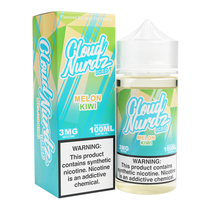 Cloud Nurdz Series E-Liquid 100mL Kiwi Melon Ice with packaging