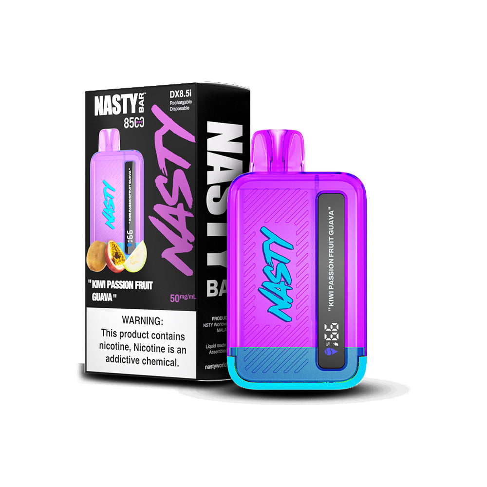 Nasty Juice – Nasty Bar Disposable 8500 Puffs 17mL 50mg Kiwi Passion Fruit Guava with packaging