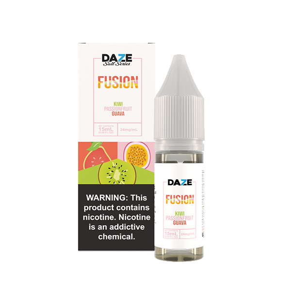 7Daze Fusion Salt Series E-Liquid 15mL (Salt Nic)  Kiwi Passion Fruit Guava