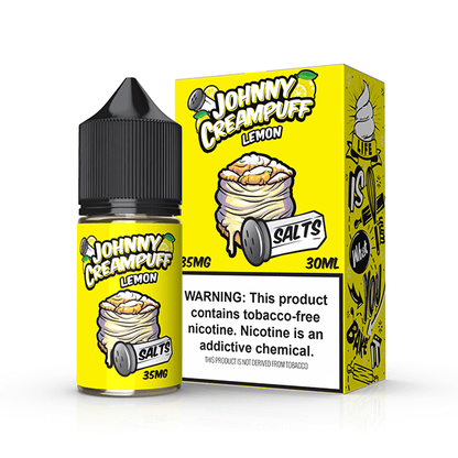 Tinted Brew Johnny Creampuff TFN Salt Series E-Liquid 30mL | 35mg Lemon with packaging