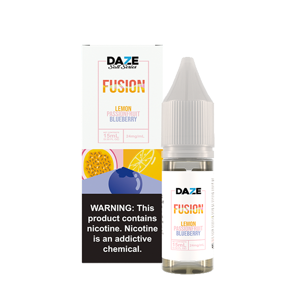 7Daze Fusion Salt Series E-Liquid 15mL (Salt Nic) | Lemon Passionfruit Blueberry