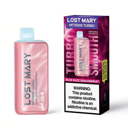 Lost Mary MT15000 Turbo (Dispo) 15000 Puffs (16mL) Bluerazz Dragonfruit with Packaging