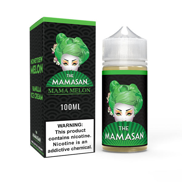 The Mamasan Series E-Liquid 100mL Mama Melon with packaging