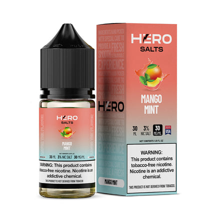 Hero E-Liquid 30mL (Salts) |Mango Mint with pacakging