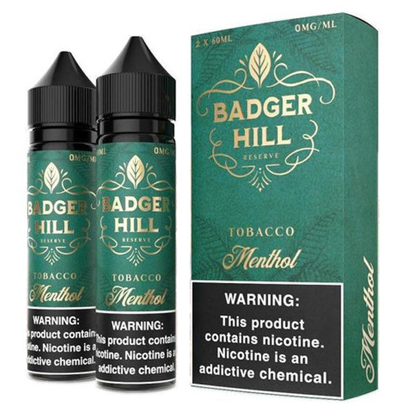 Badger Hill Reserve Series E-Liquid x2-60mL | 0mg Menthol with packaging