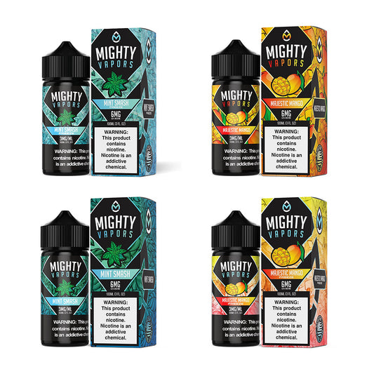 Mighty Vapors E-Juice 100mL (Freebase) Group Photo