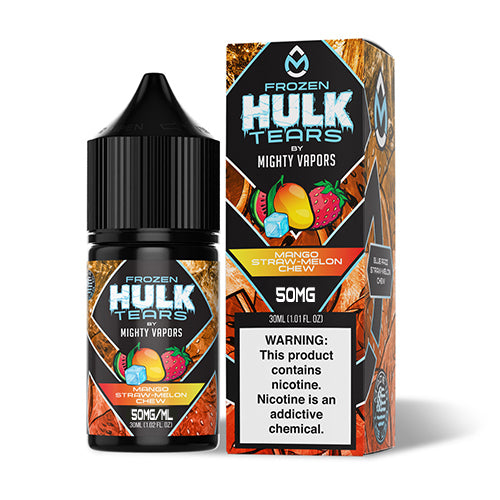 Mighty Vapors Hulk Tears Salt Series E-Liquid 30mL 35mg | Frozen Mango Strawmelon Chew with Packaging