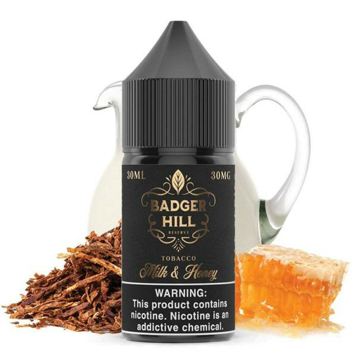 Badger Hill Reserve Salt Series E-Liquid 30mL | 30mg Milk and Honey Bottle