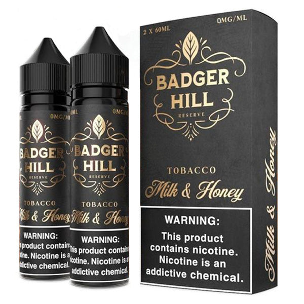 Badger Hill Reserve Series E-Liquid x2-60mL | Milk and Honey with packaging