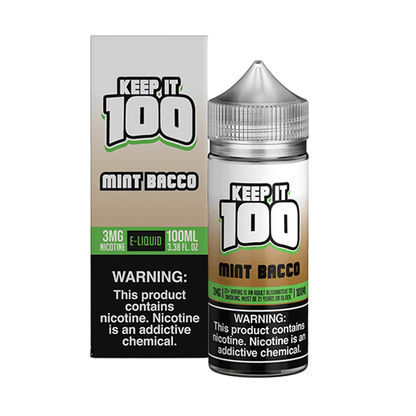 Keep It 100 TFN Series E-Liquid 6mg | 100mL (Freebase) Mint Bacco with Packaging