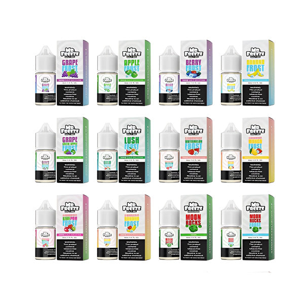 Mr. Freeze TFN Salt Series E-Liquid 30mL (Salt Nic) | Group Photo with packaging